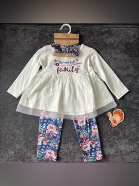 NWT Chick Pea Thanksgiving 3 Piece Outfit Size 18 Mos.